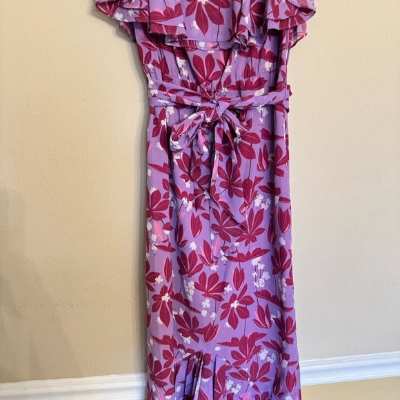 SACHIN & BABI Dillard's Elizabeth Dress Off Shoulder Floral Summer Lavender Sz 4 - Picture 7 of 16